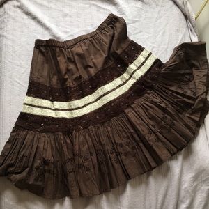 Lane Bryant vintage boho tiered beaded skirt